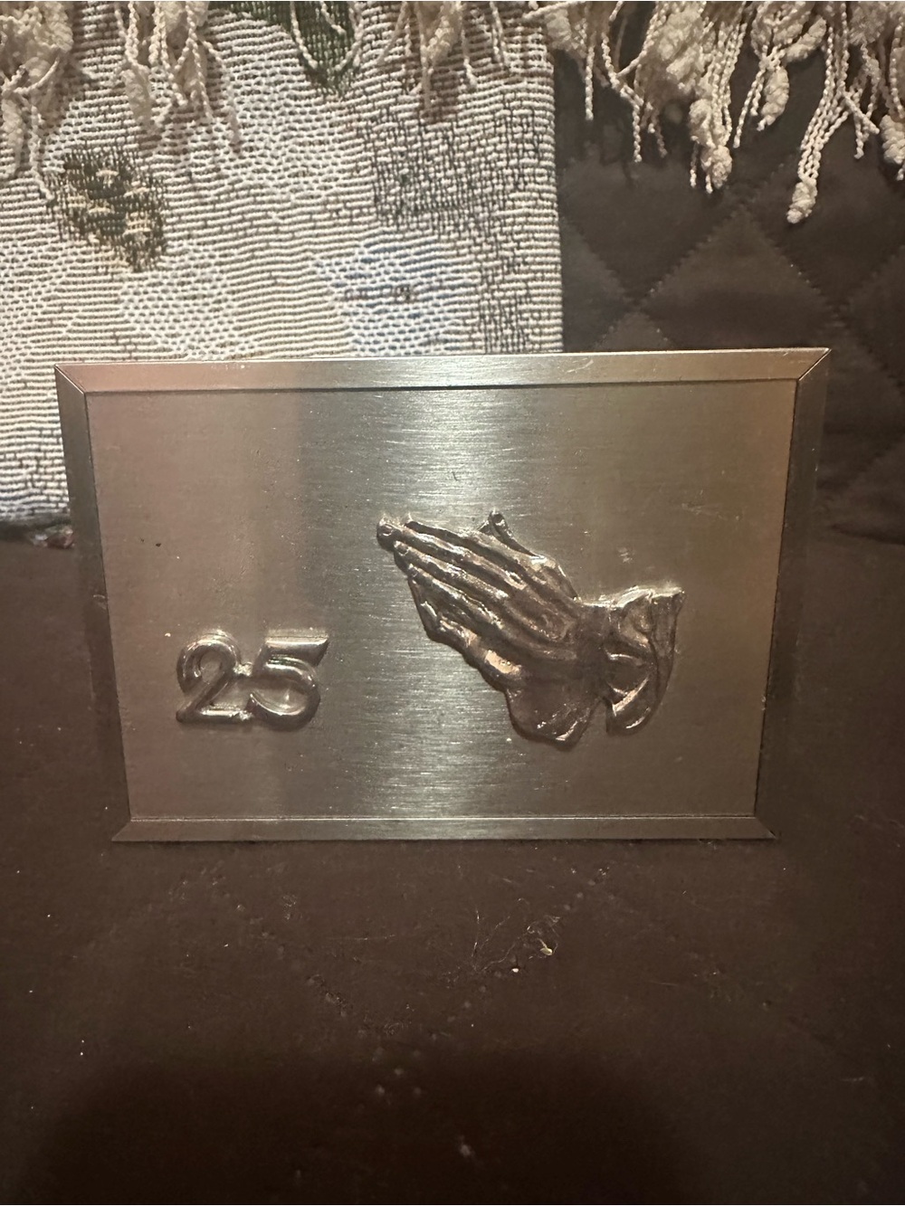 Praying Hands Wall Plaque - 25th anniversary